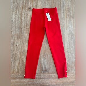 NWT JANIE AND JACK RED PONTE PANTS  sz 7
